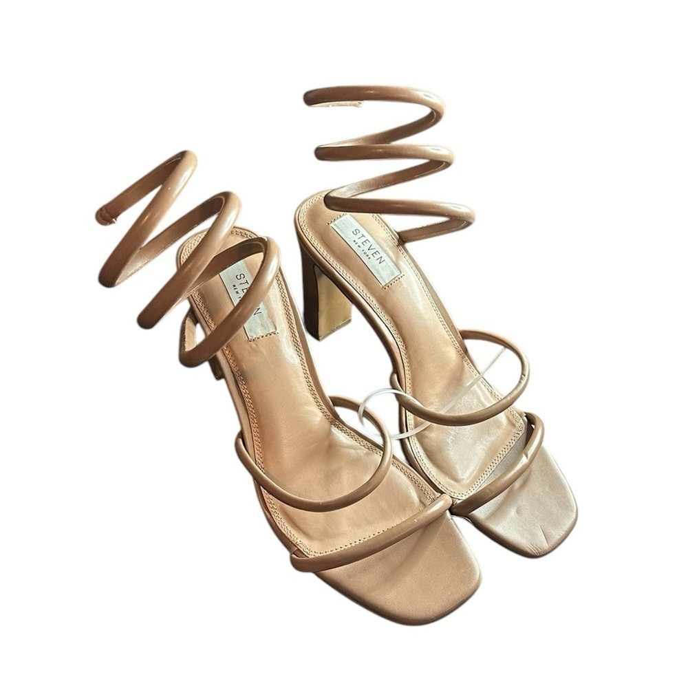 NEW Steven by Steve Madden Jaidin Nude Sandals | Strappy Neutral Heel | Size 10 - Picture 3 of 9